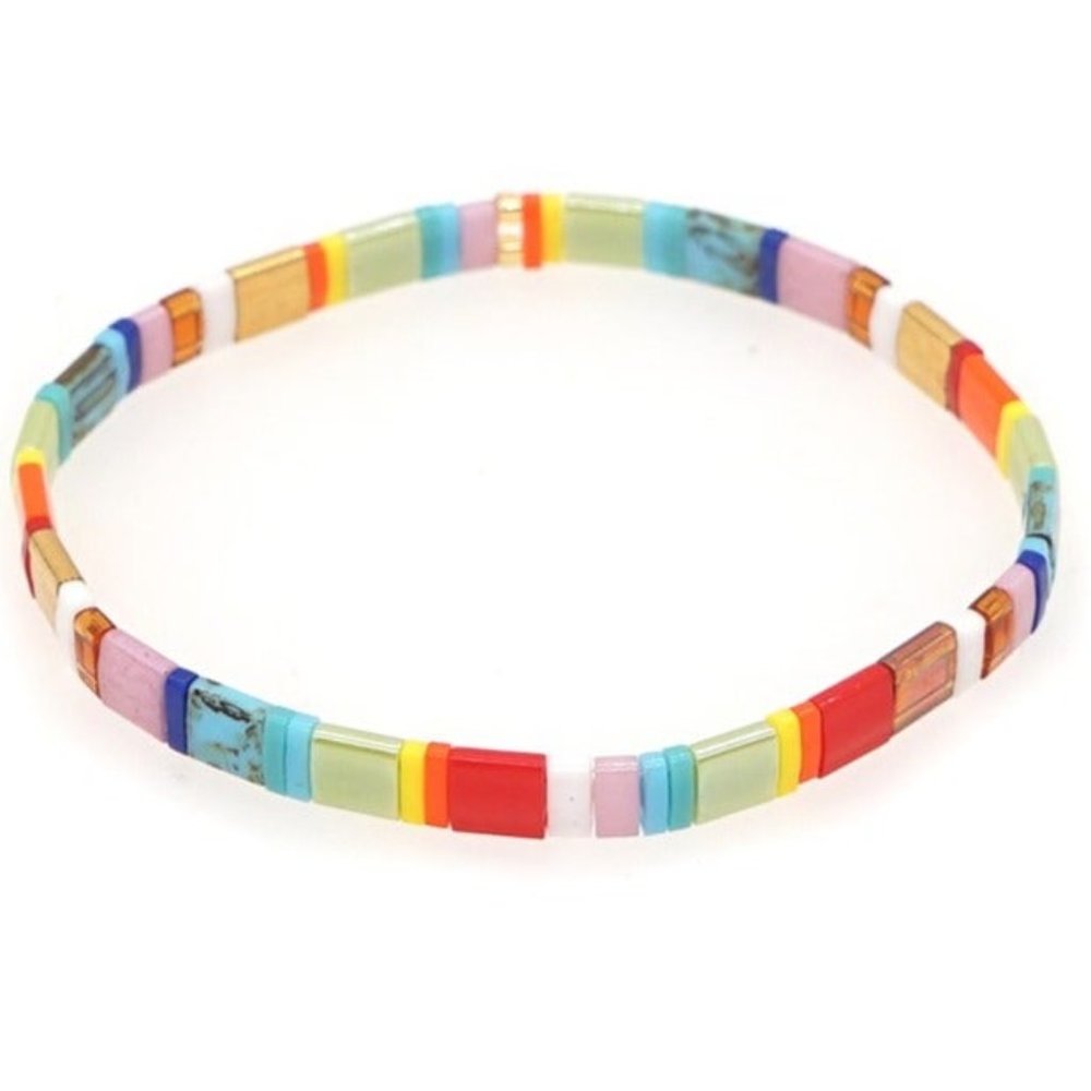 Miyuki Tila Bead Rainbow bracelet